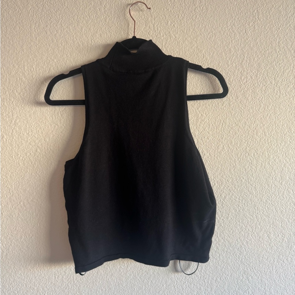NWT Calvin Klein Black Mock Turtleneck Sleeveless Tank Top